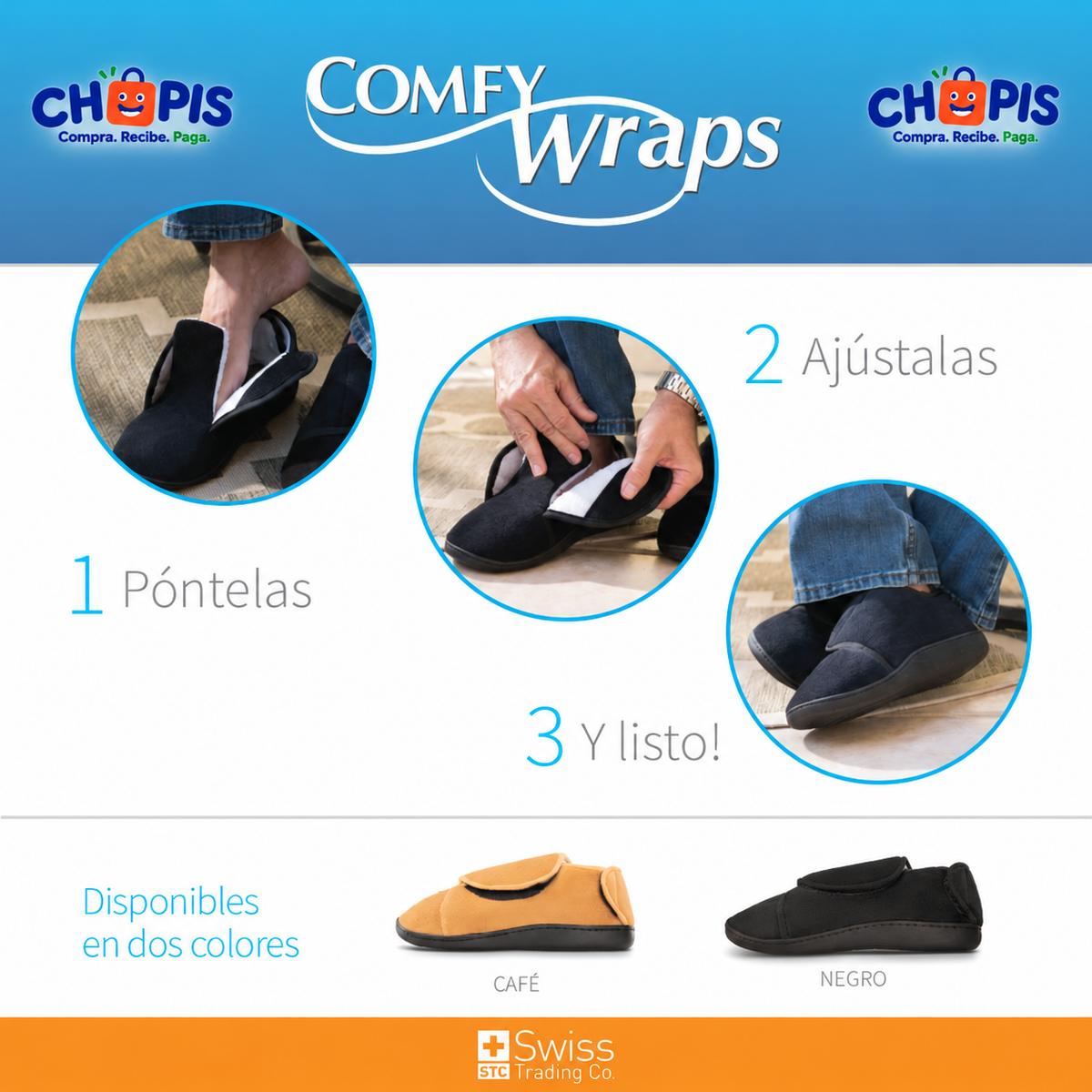 Comfy Wraps Pantuflas Ajustables
