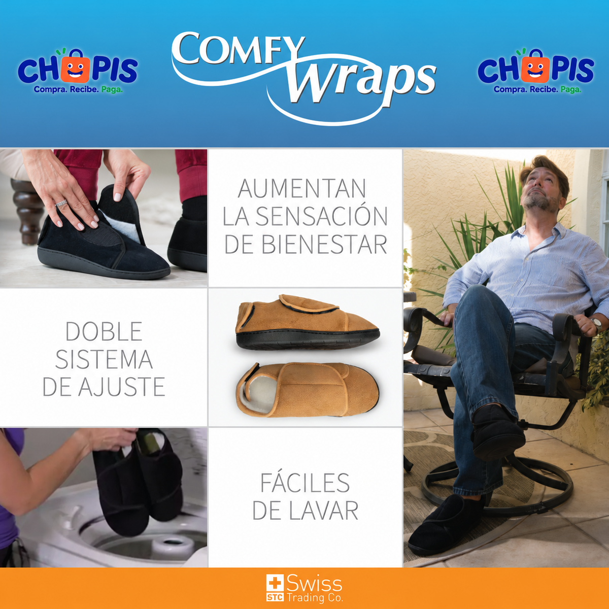 Comfy Wraps Pantuflas Ajustables