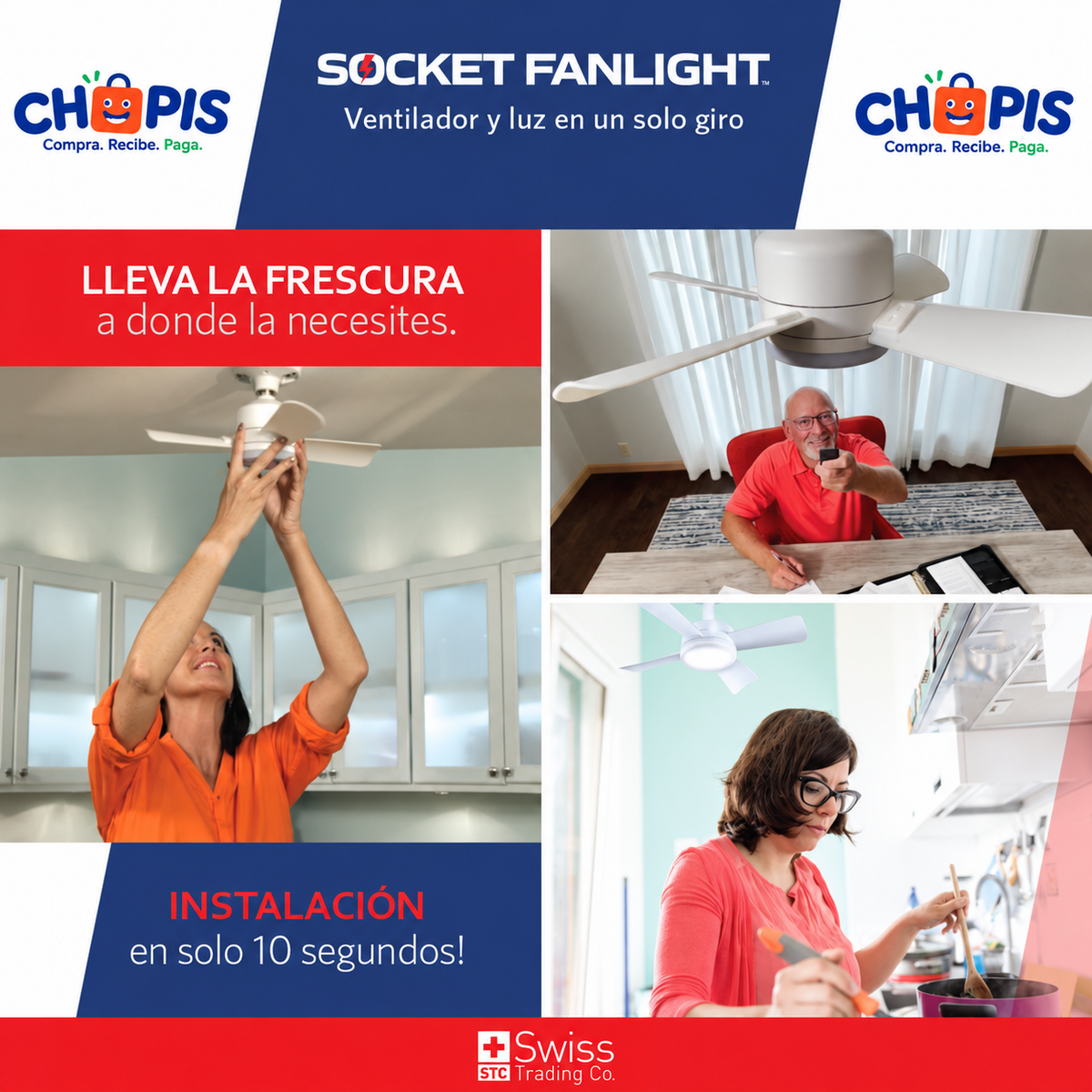 Socket Fanlight Ventilador con luz VN