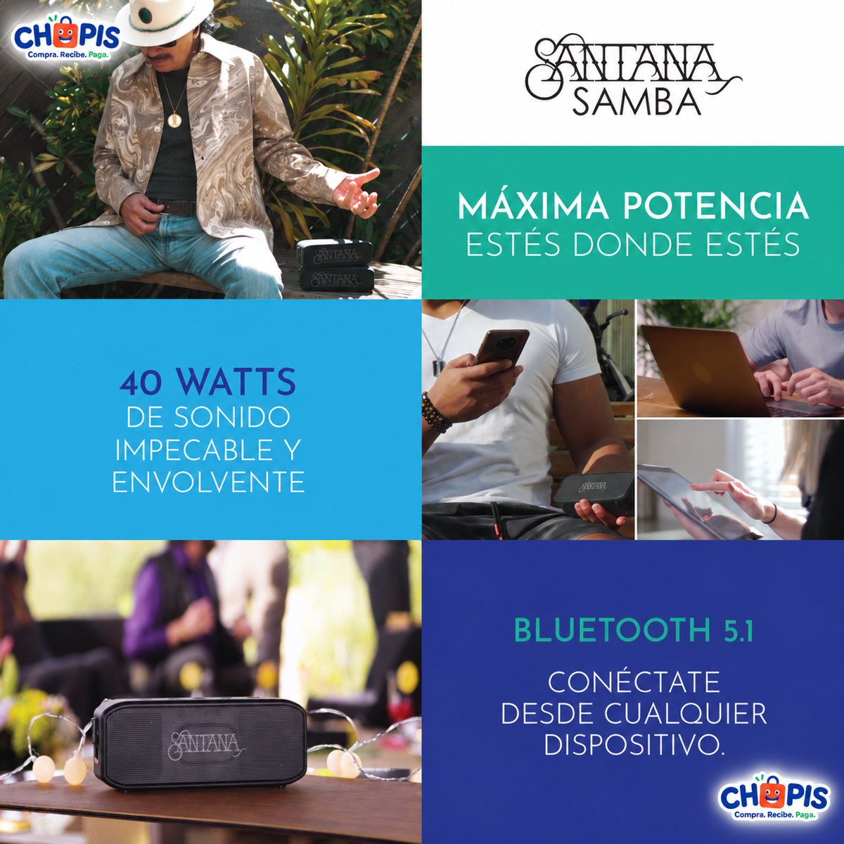 Santana Samba Parlante Bluetooth 5.1