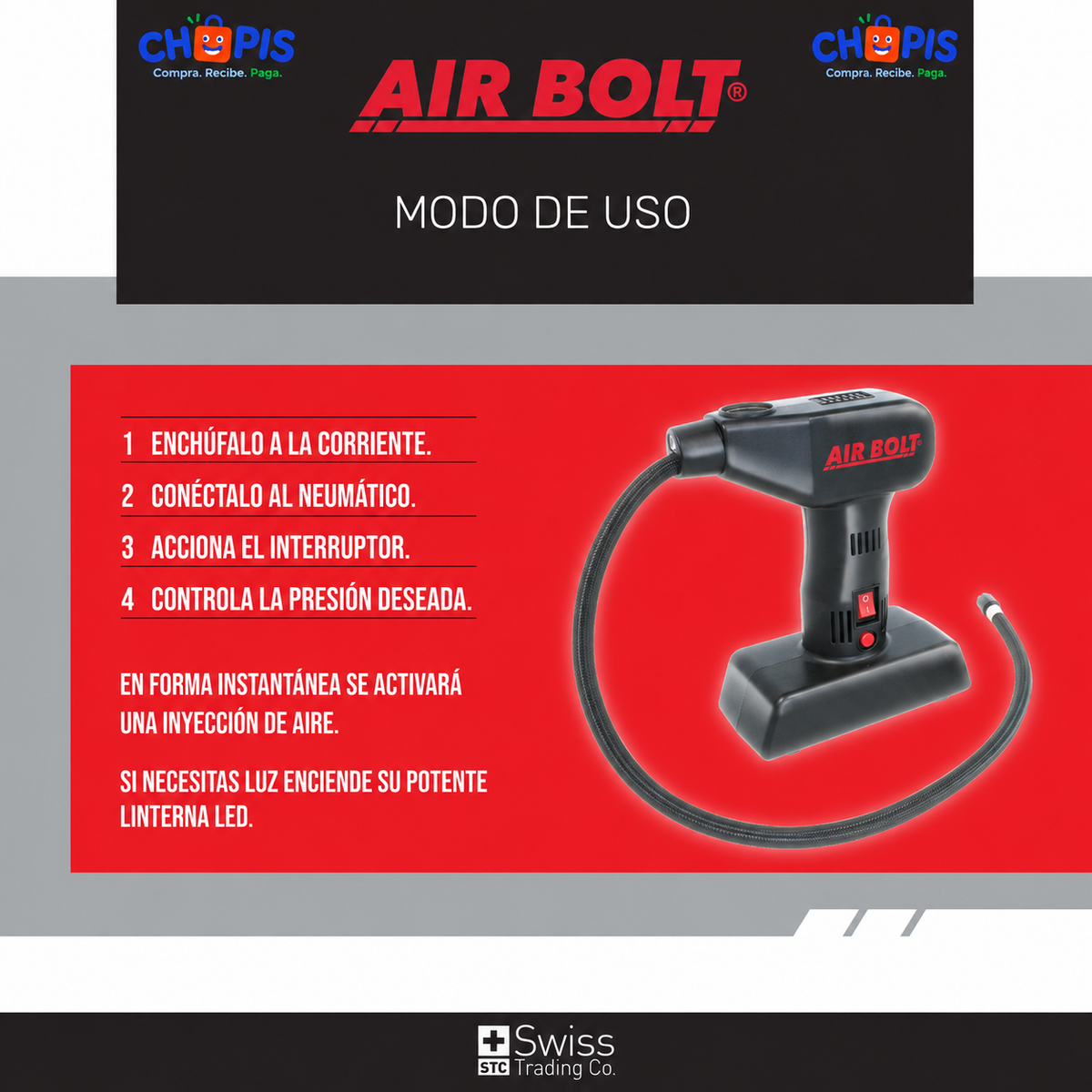 Air Bolt Compresor de Aire Portátil