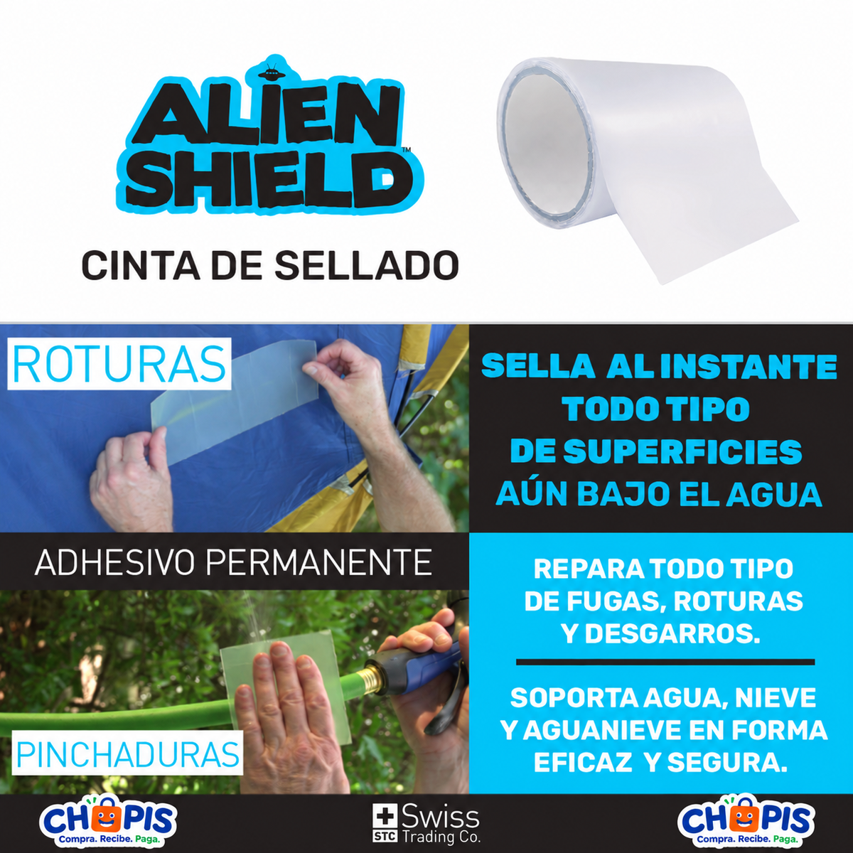 Alien Shield Cinta Sella Todo x 3 Rollos