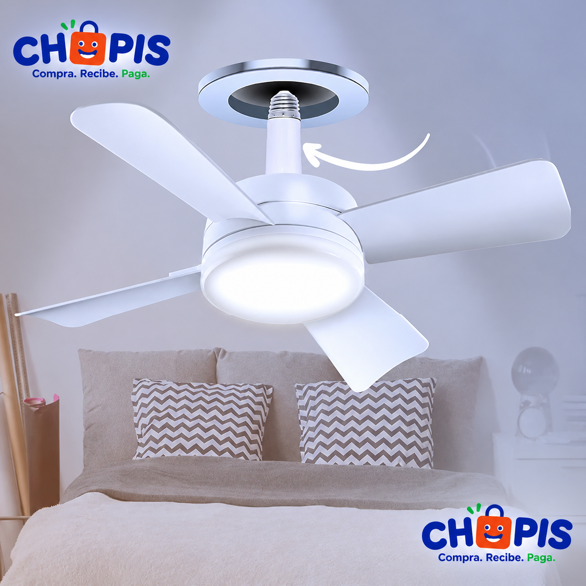 Socket Fanlight Ventilador con luz VN