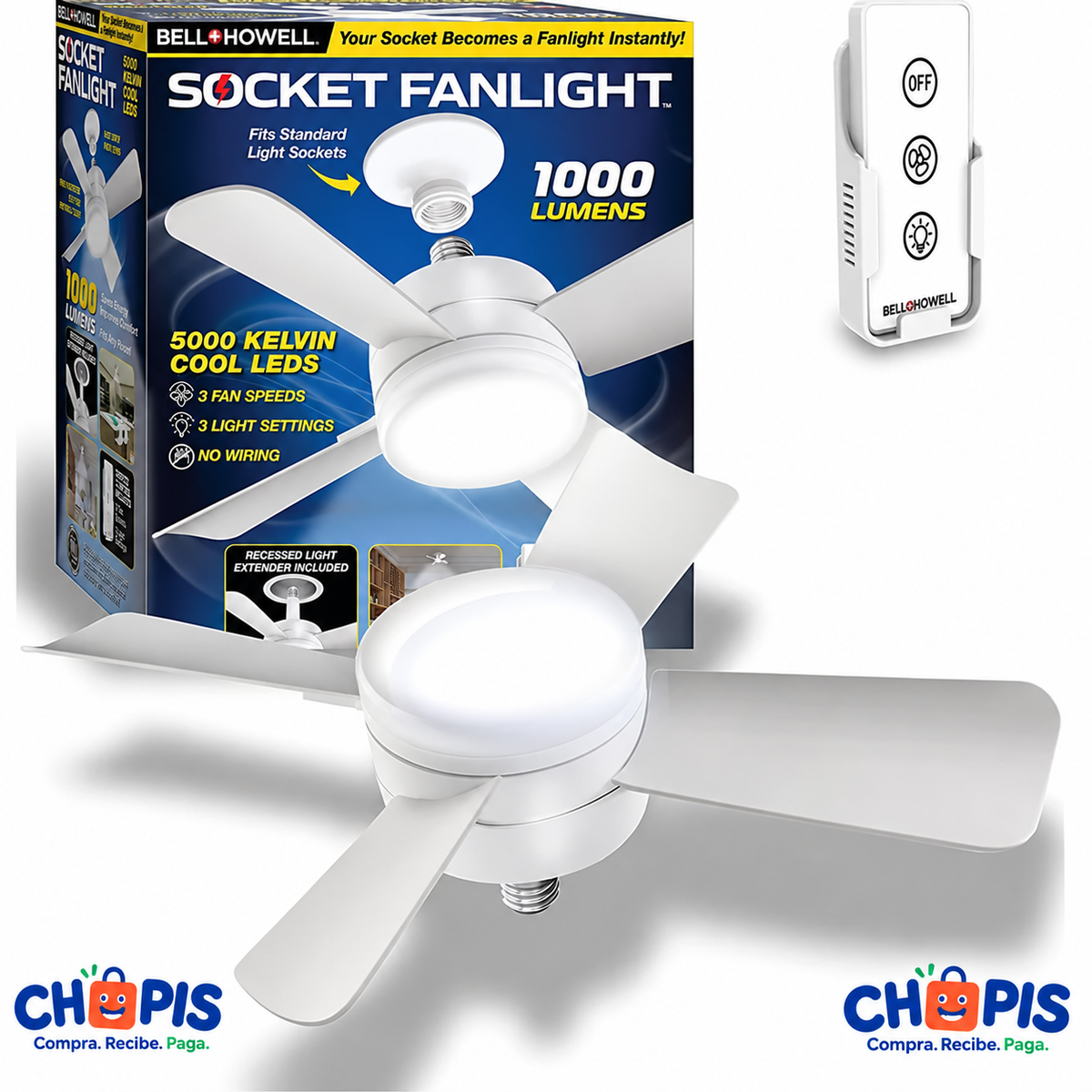 Socket Fanlight Ventilador con luz VN